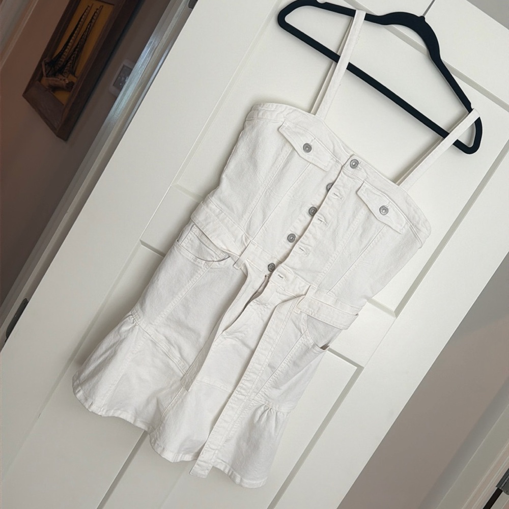 7 for all Mankind white denim dress sz M